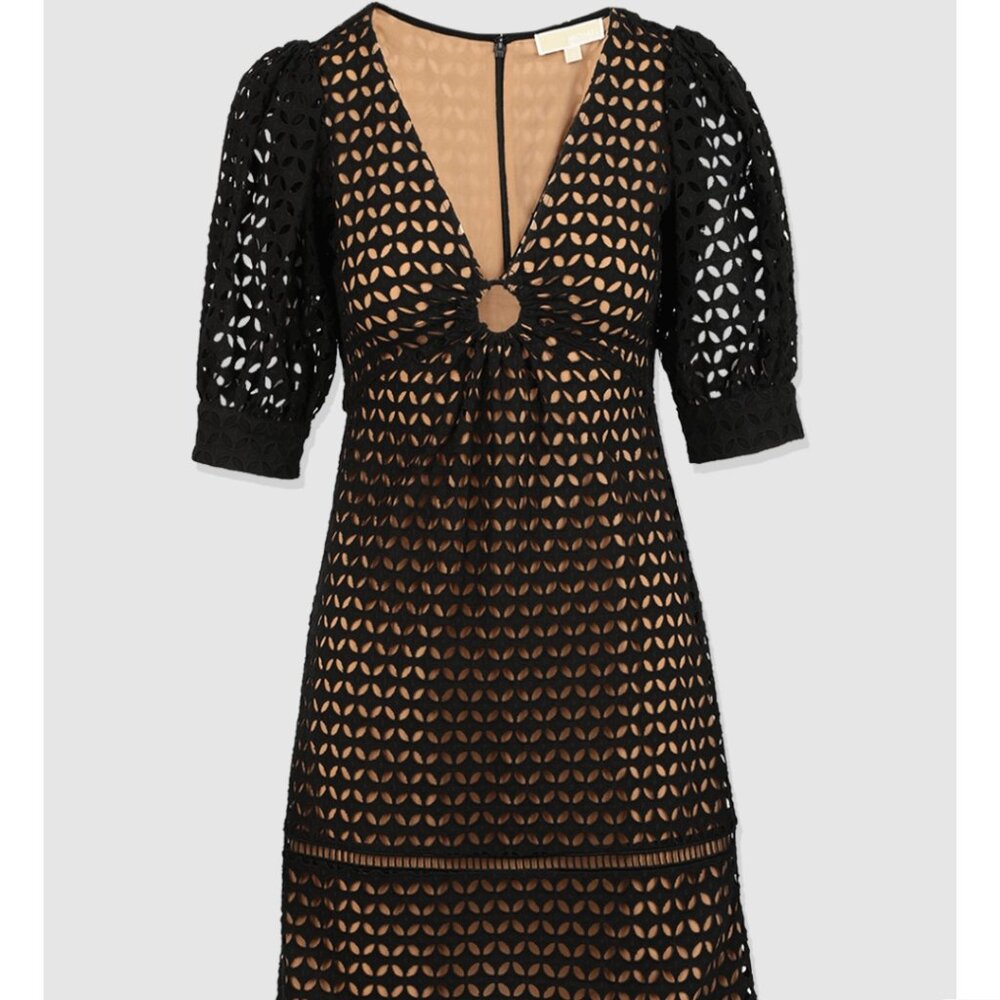 Michael Kors Geo Eeyelet mini dress NWT SIZE 6